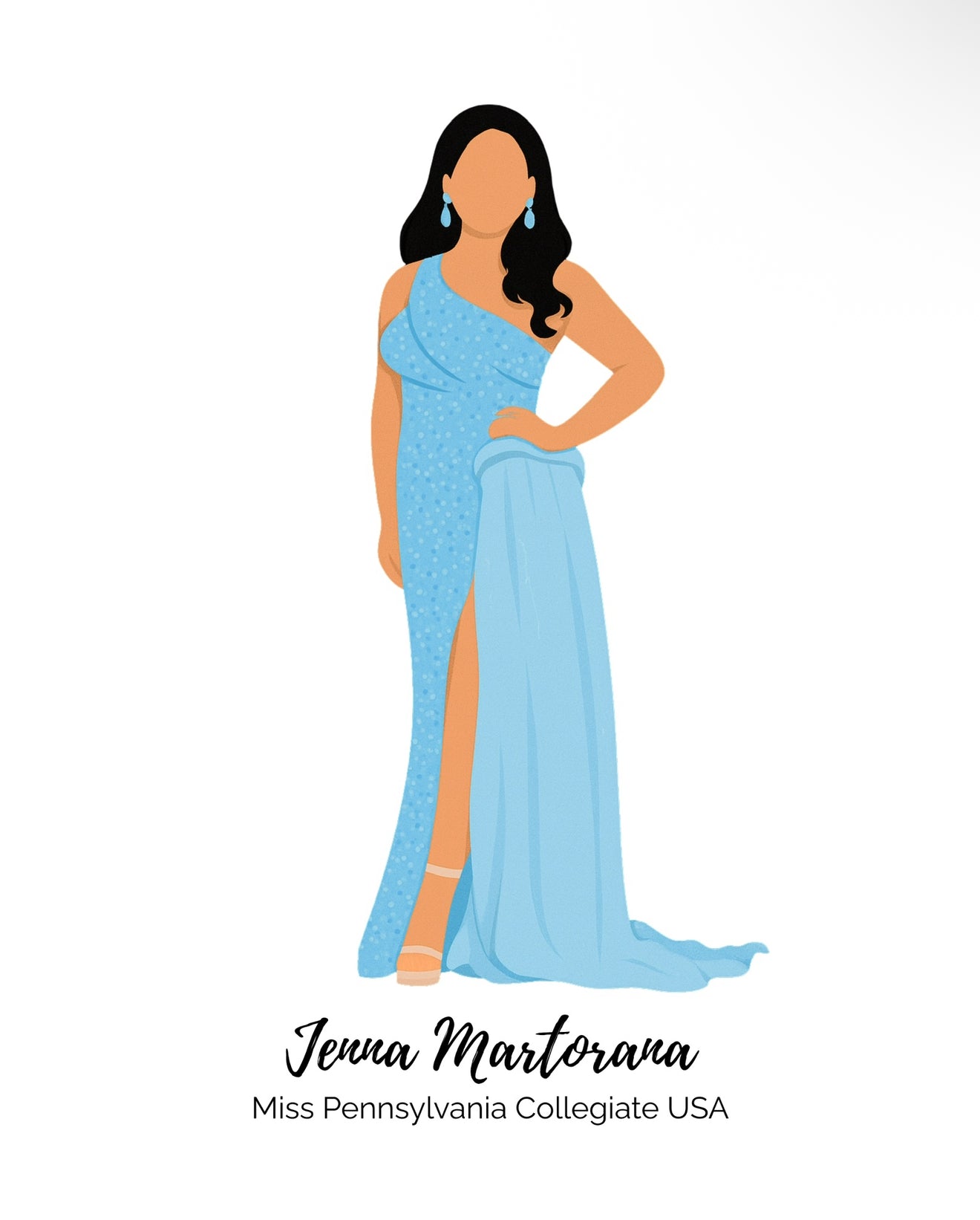 Pageant Titleholder Digital Drawing
