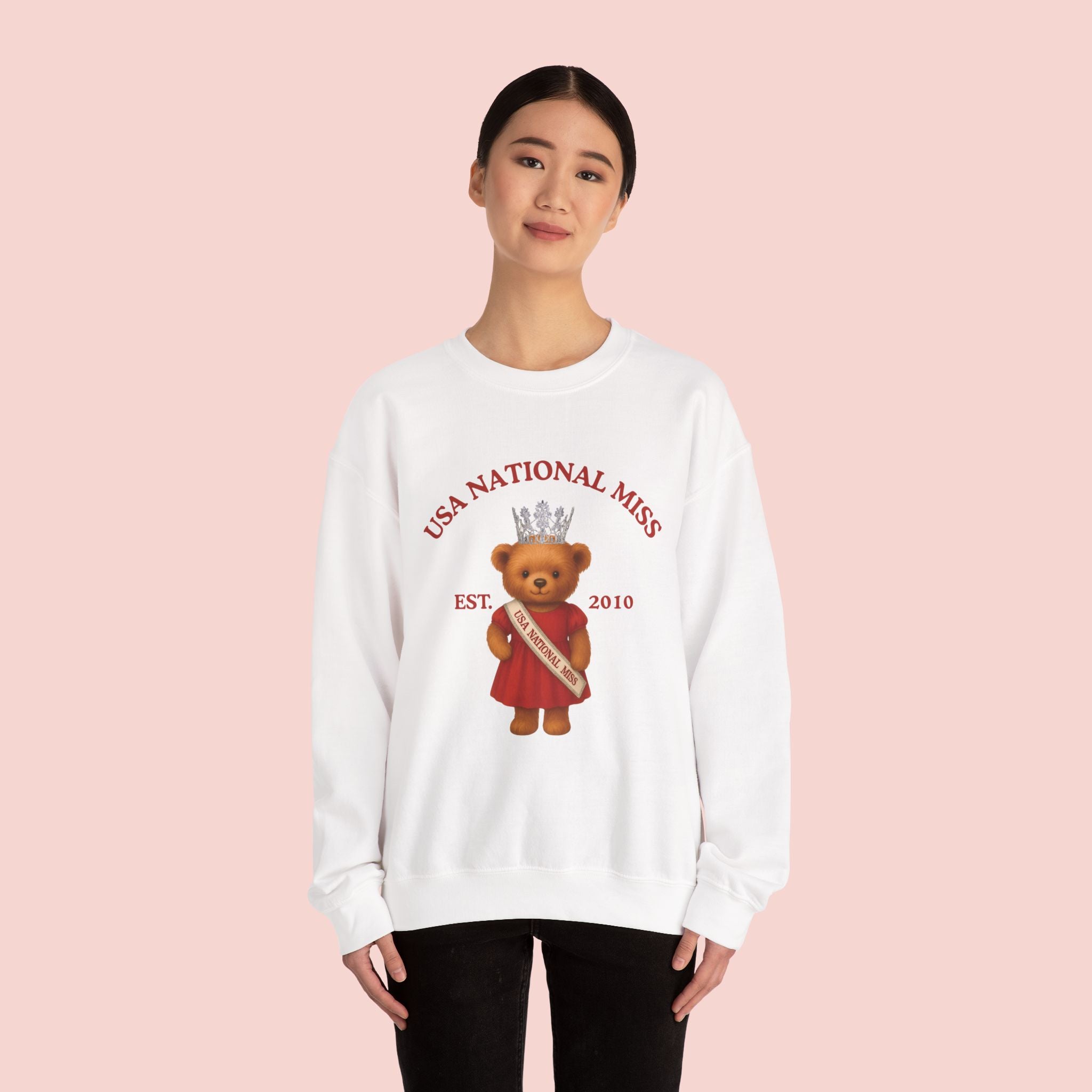 USA National Miss Teddy Bear Crewneck Sweatshirt