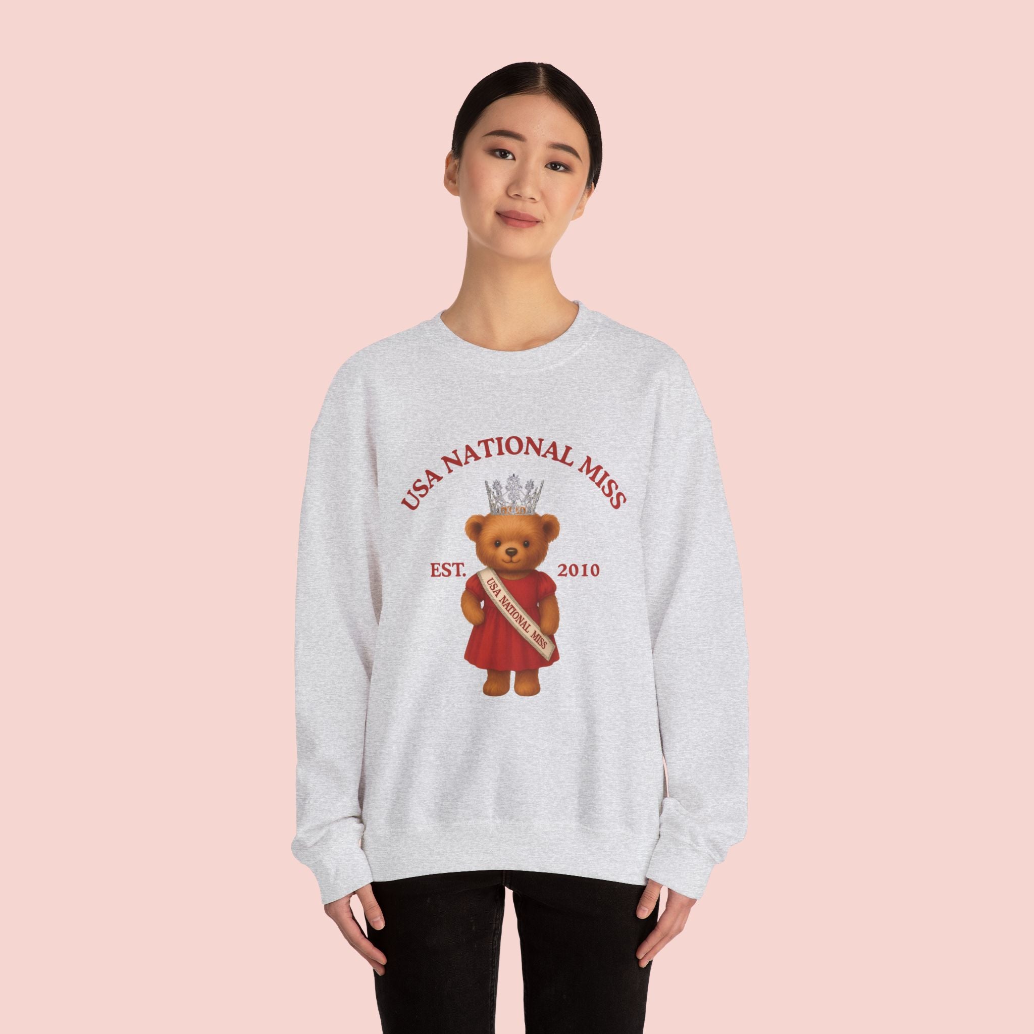 USA National Miss Teddy Bear Crewneck Sweatshirt