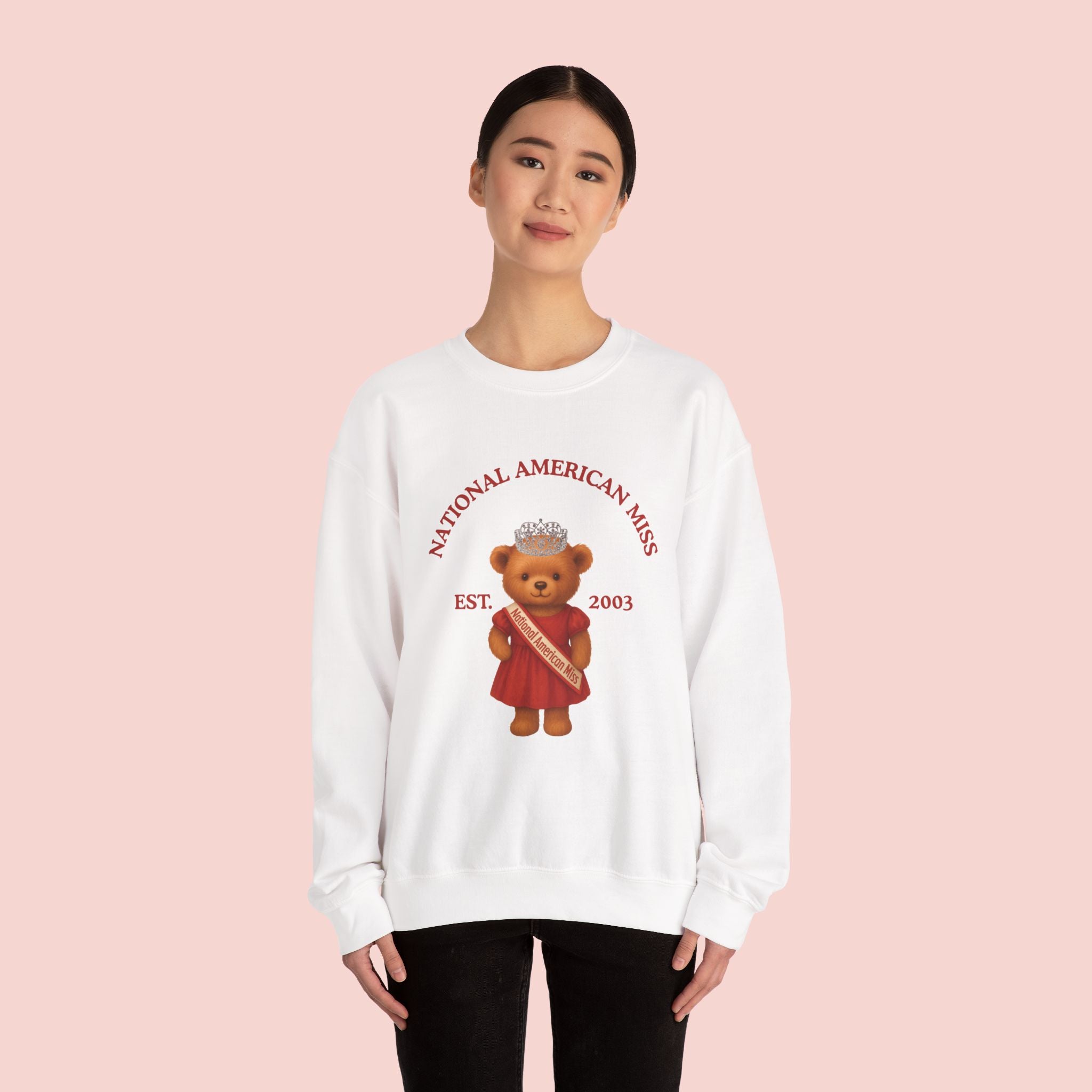 National American Miss Teddy Bear Crewneck Sweatshirt