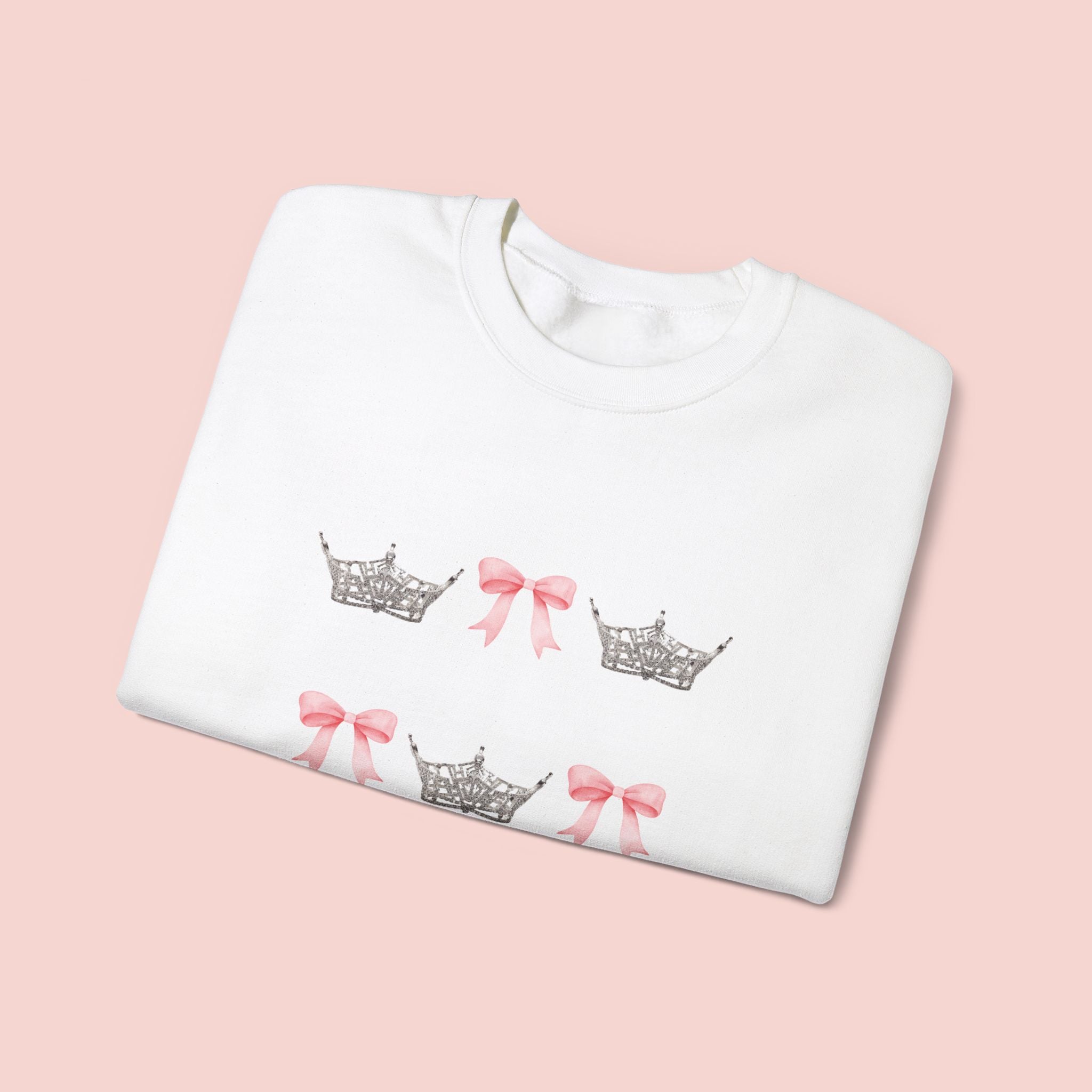 Miss America State Crown & Bow Crewneck Sweatshirt