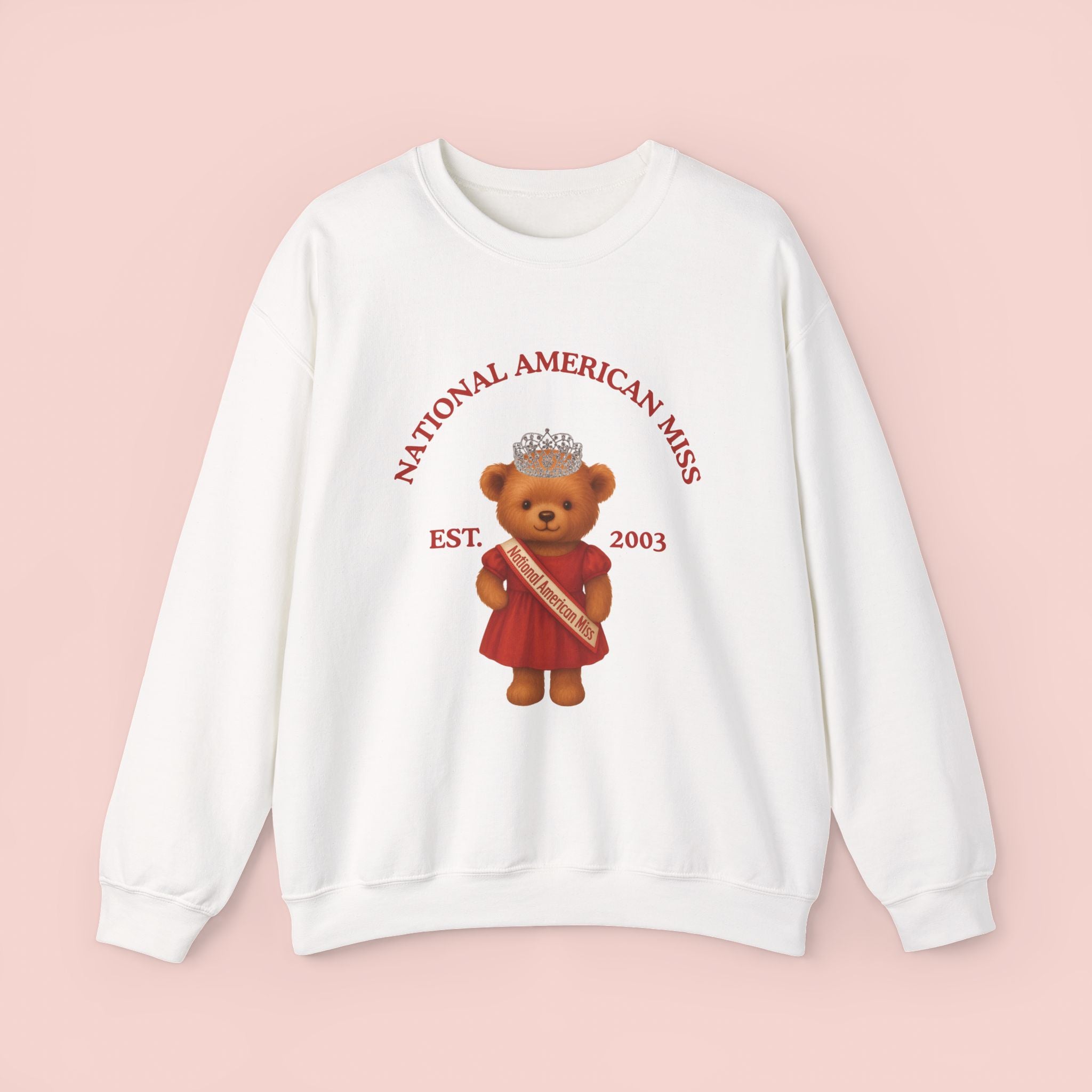 National American Miss Teddy Bear Crewneck Sweatshirt