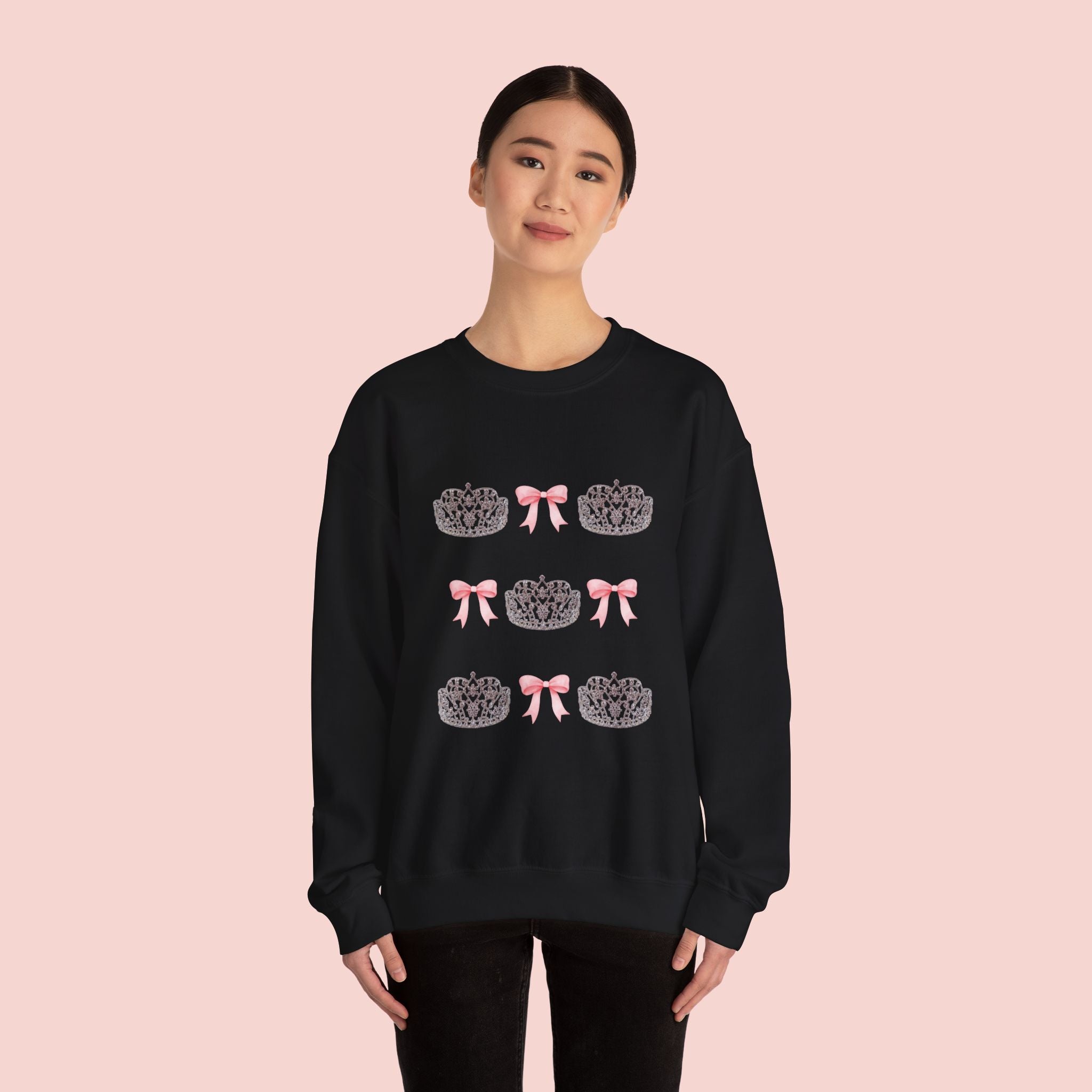 National American Miss Crown & Bow Crewneck Sweatshirt