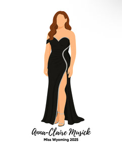 Pageant Titleholder Digital Drawing