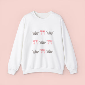 Miss America State Crown & Bow Crewneck Sweatshirt