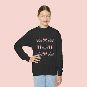 Miss America’s Little Sister Crown & Bow Crewneck Sweatshirt