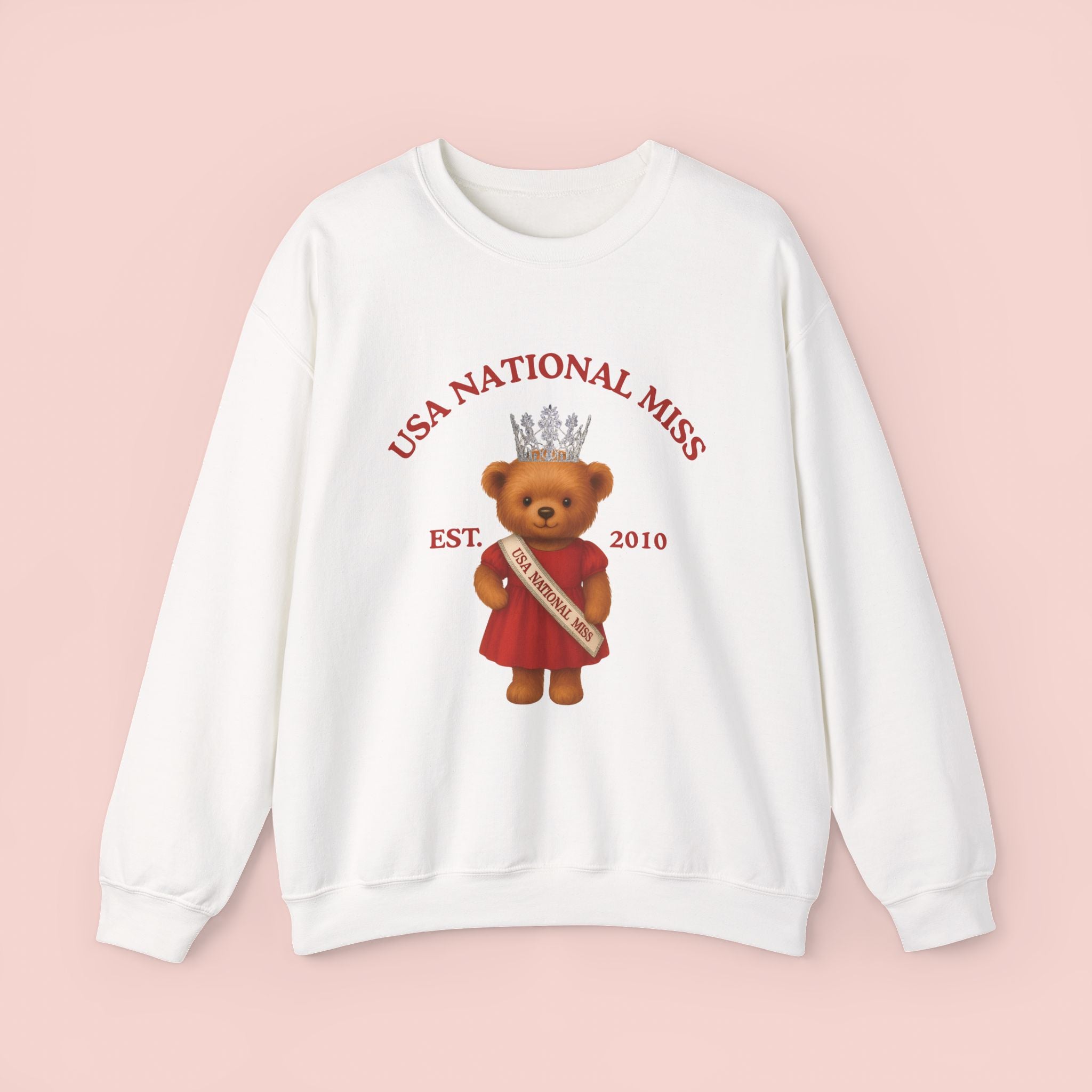 USA National Miss Teddy Bear Crewneck Sweatshirt