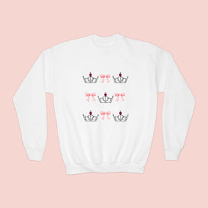 Miss America’s Little Sister Crown & Bow Crewneck Sweatshirt