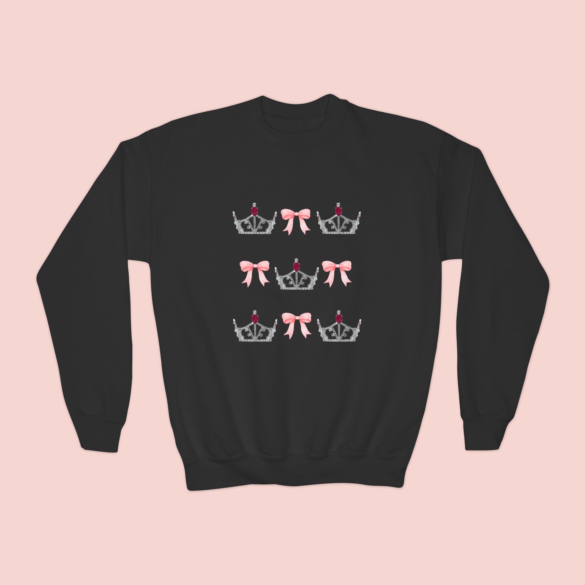 Miss America’s Little Sister Crown & Bow Crewneck Sweatshirt