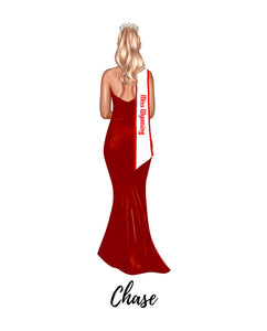 Pageant Digital Drawing w/ Sash