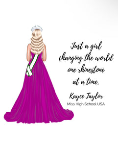 Pageant Digital Drawing w/ Quote