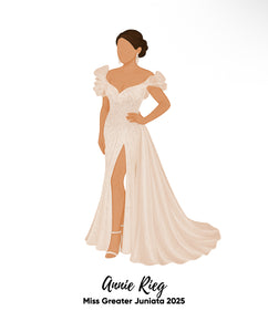 Pageant Titleholder Digital Drawing