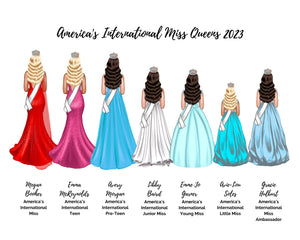 Pageant Group of 7 Digital Drawing