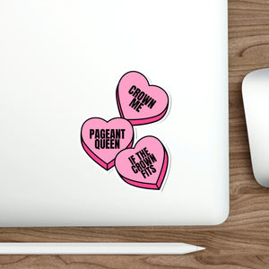 Pageant Queen Conversation Heart Die-Cut Sticker