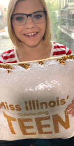Miss America Title Sequin Pillow