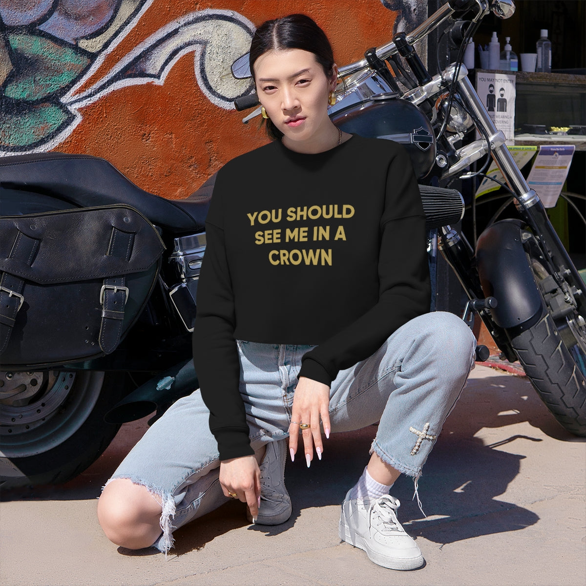 See Me In A Crown Cropped Sweatshirt