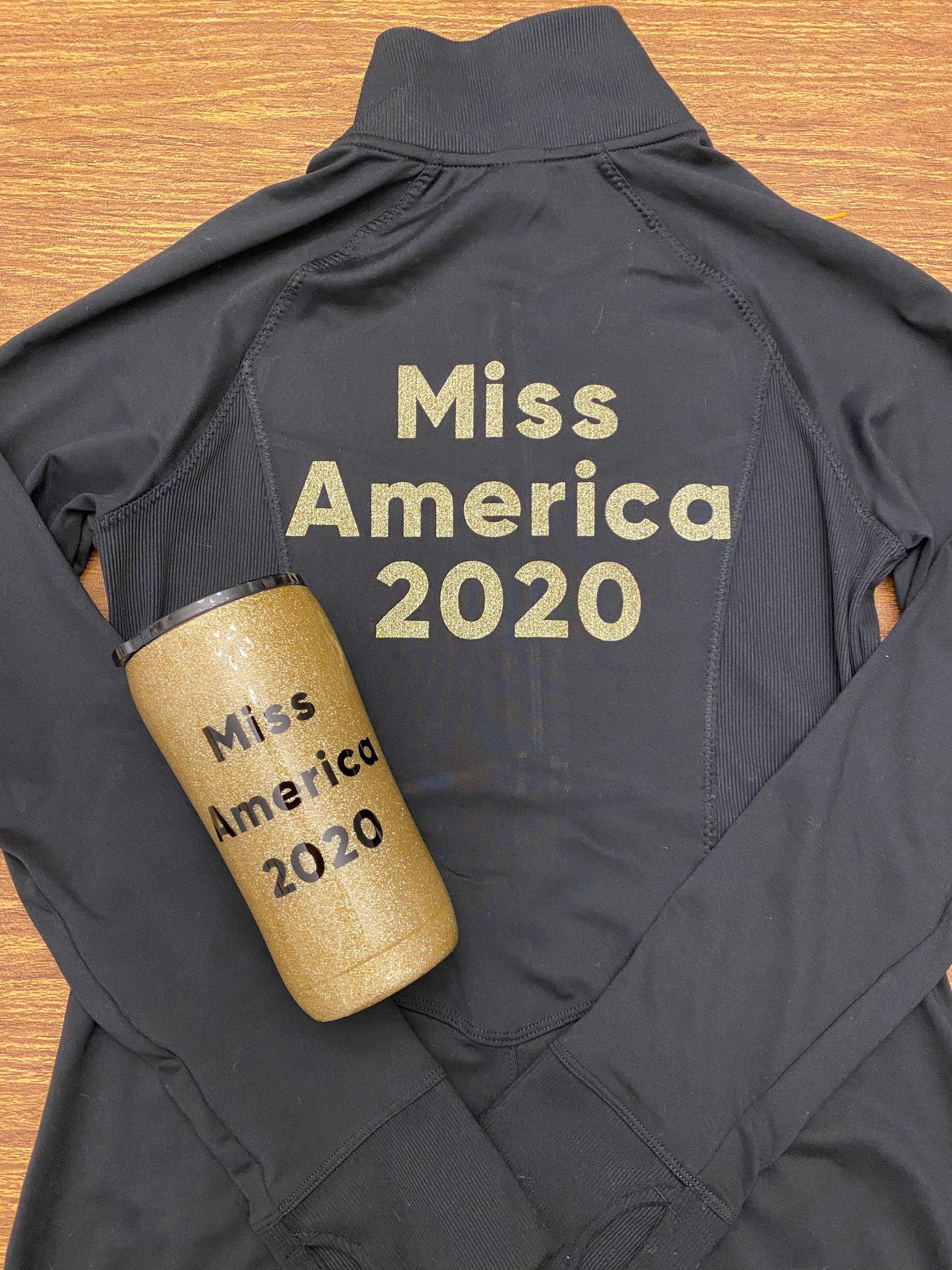 Miss America Personalized Glitter Tumbler