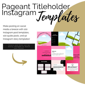 Pageant Titleholder Instagram Templates