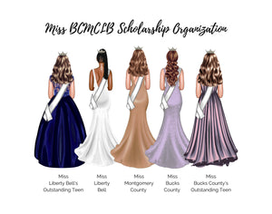 Pageant Group of 5 Digital Drawing