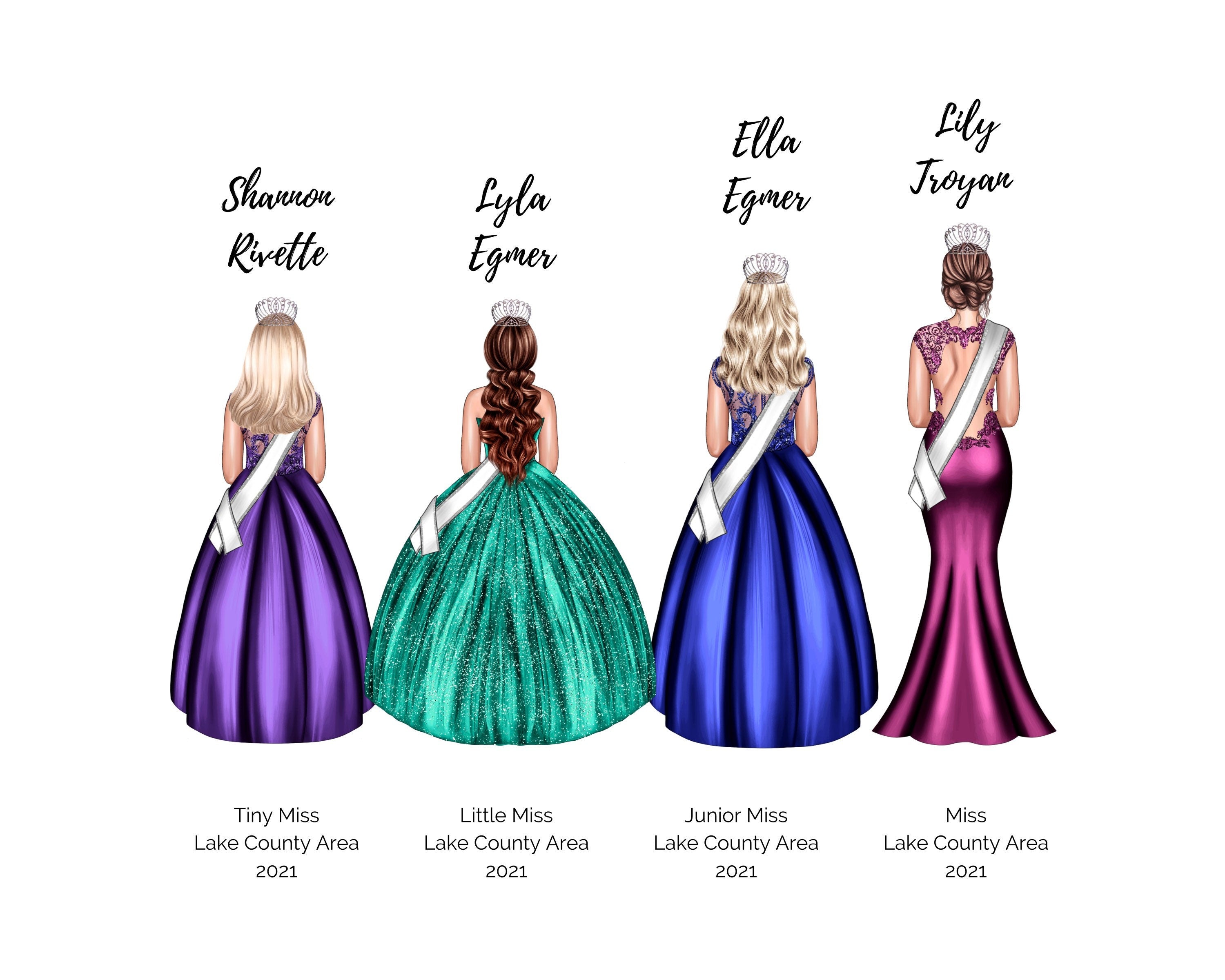 Pageant Group of 4 Digital Drawing – SparklingDesigns