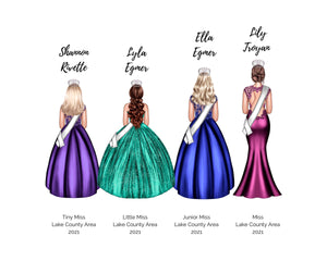 Pageant Group of 4 Digital Drawing