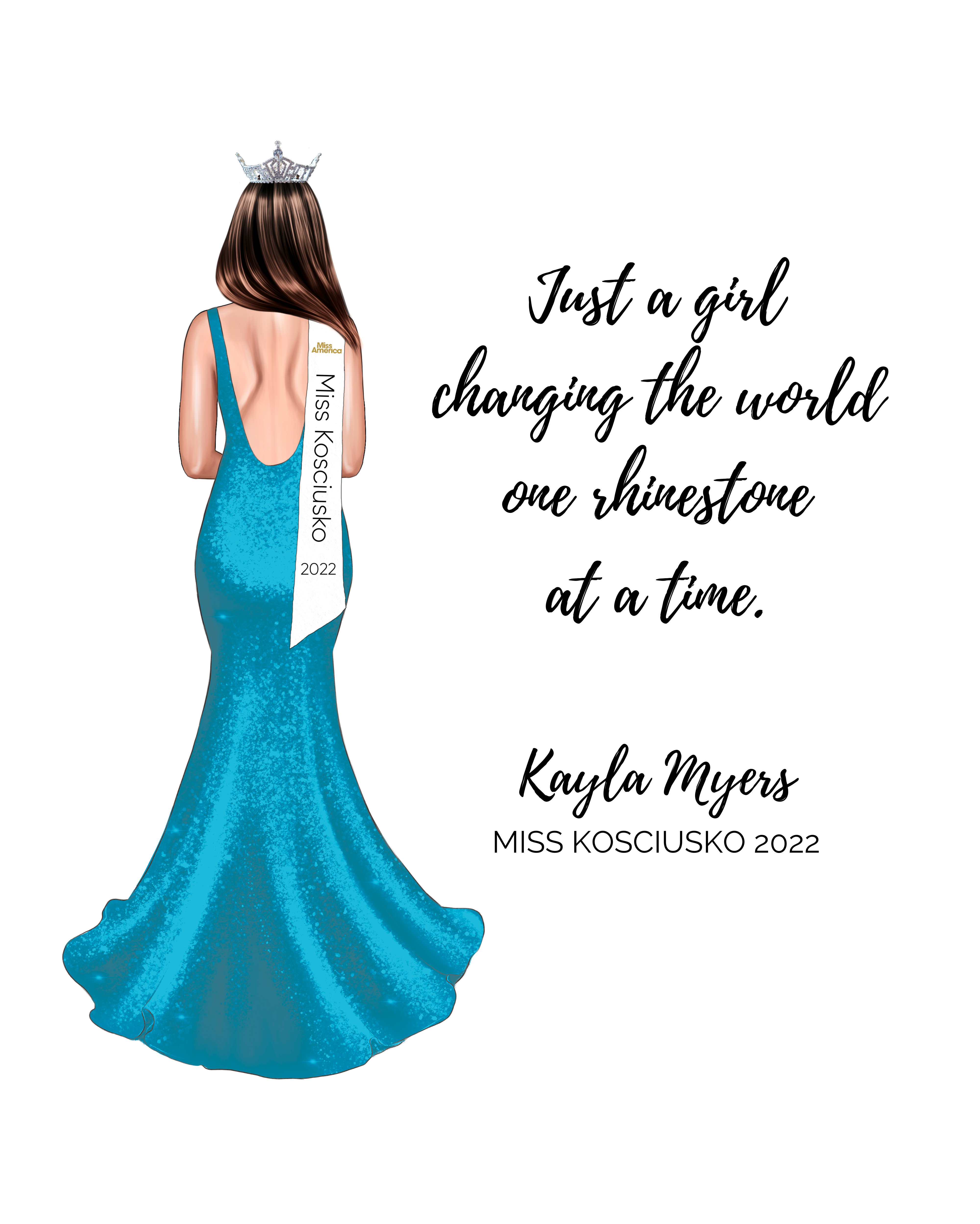 Pageant Digital Drawing w/ Quote