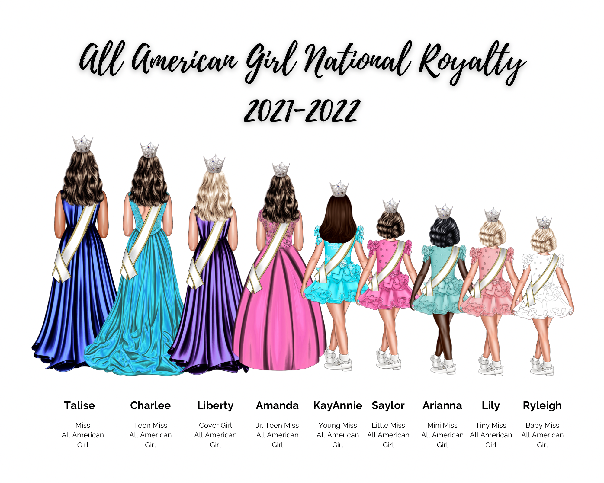 Pageant Group of 9 Digital Drawing