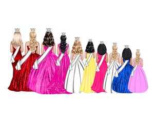 Pageant Group of 10 Digital Drawing